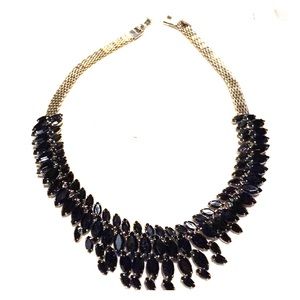 Black costume jewelry necklace